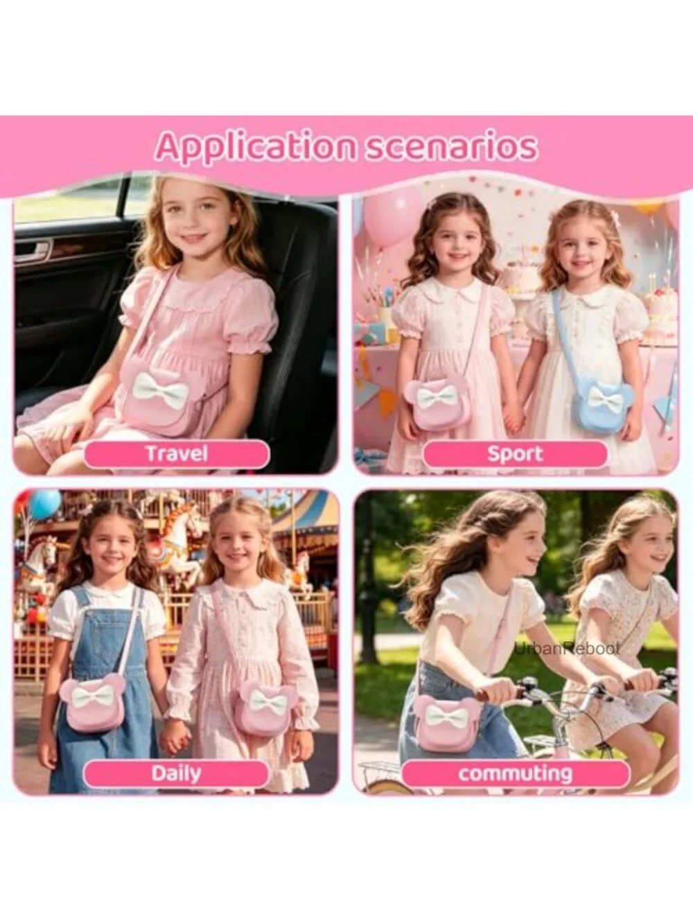 Toddler Girls Crossbody Purse Mouse Ear Mini Bag Adjustable Strap Gift